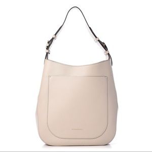 BURBERRY Calfskin Small Elmstone Hobo Limestone